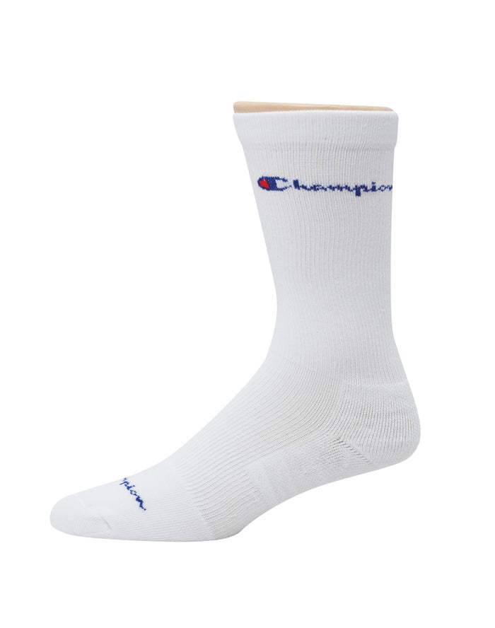 Champion Mens Socks NZ - Graduated Compression Crew 3-Pairs White ( 5716-MWHIV )